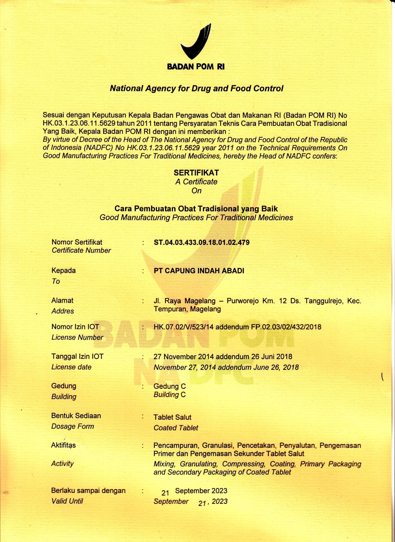 CPOTB Sediaan Tablet Salut